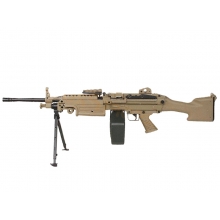 FN Herstal Minimi M249 MK2 with Sound Control Drum Magazine (Hard Stock - AK-249-MK2 - Tan)